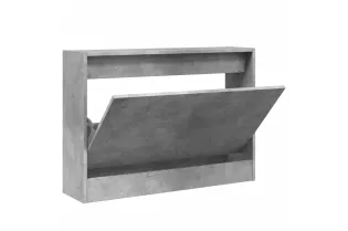 Armoire à chaussures gris béton 80x21x57 cm bois d'ingénierie 2