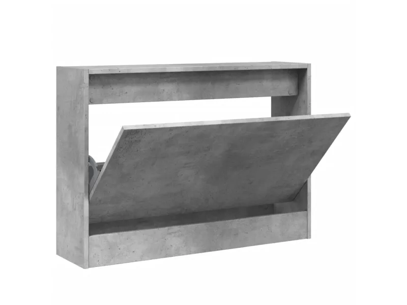 Armoire à chaussures gris béton 80x21x57 cm bois d'ingénierie