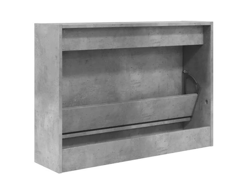 Armoire à chaussures gris béton 80x21x57 cm bois d'ingénierie