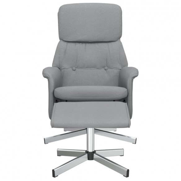 Fauteuil inclinable avec repose-pied gris clair tissu