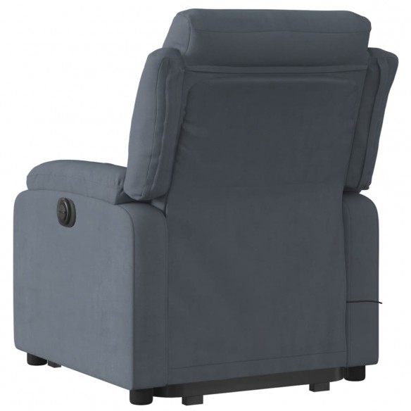 Fauteuil inclinable de massage électrique gris foncé velours