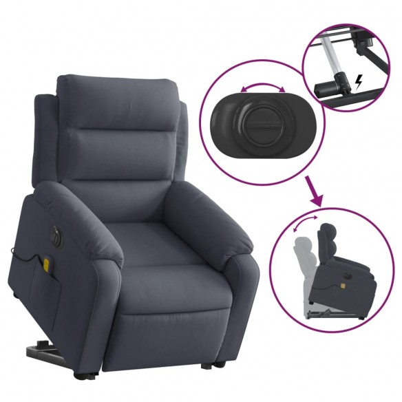 Fauteuil inclinable de massage électrique gris foncé velours