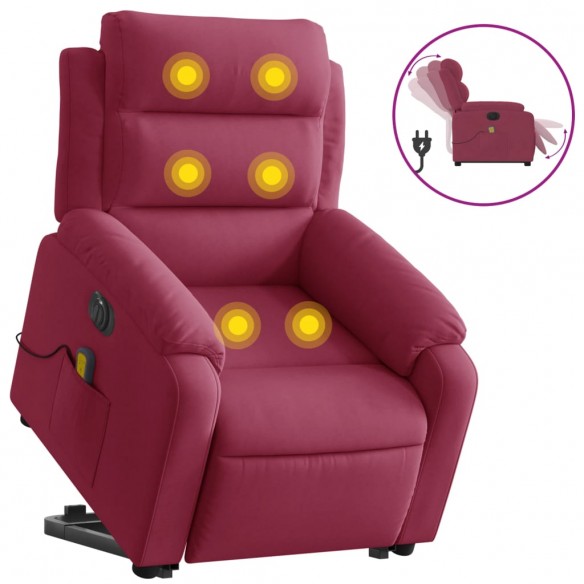 Fauteuil inclinable de massage électrique rouge bordeaux