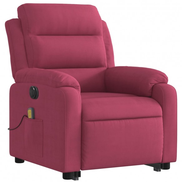 Fauteuil inclinable de massage électrique rouge bordeaux