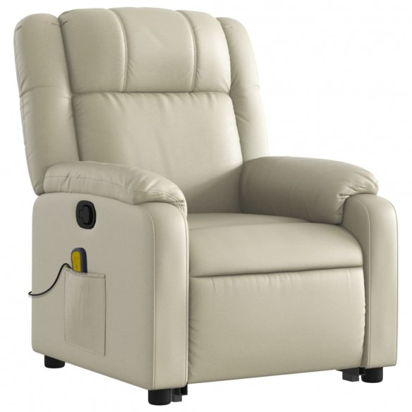 Fauteuil inclinable de massage Crème Similicuir