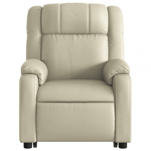 Fauteuil inclinable de massage Crème Similicuir