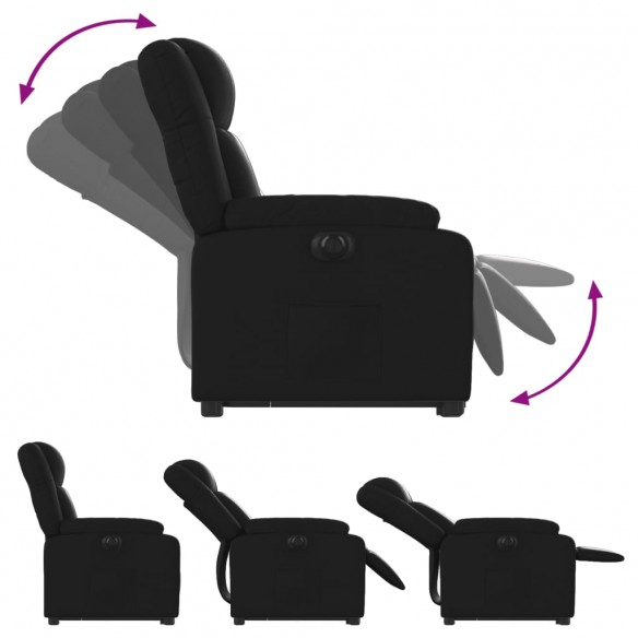 Fauteuil inclinable électrique noir similicuir