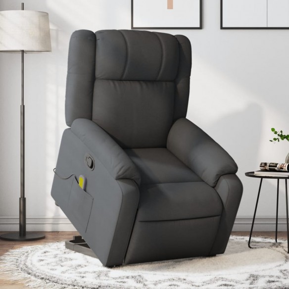 Fauteuil de massage inclinable Gris foncé Tissu