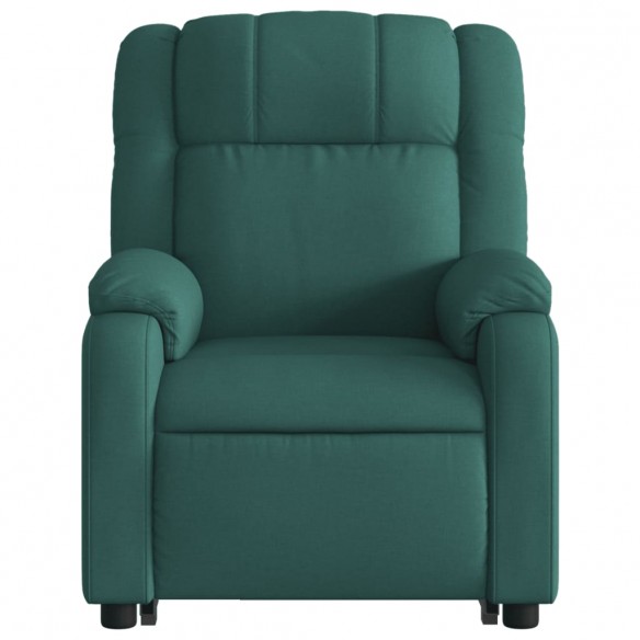 Fauteuil inclinable de massage Vert foncé Tissu