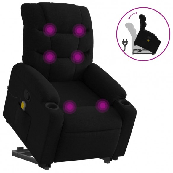 Fauteuil de massage inclinable Noir Tissu