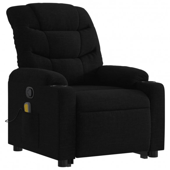 Fauteuil de massage inclinable Noir Tissu