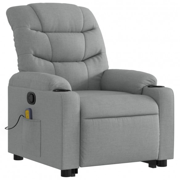 Fauteuil de massage inclinable Gris clair Tissu