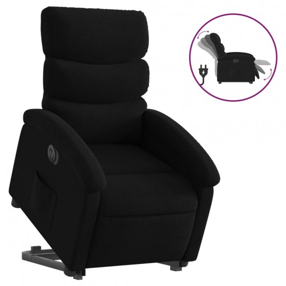 Fauteuil inclinable électrique noir tissu