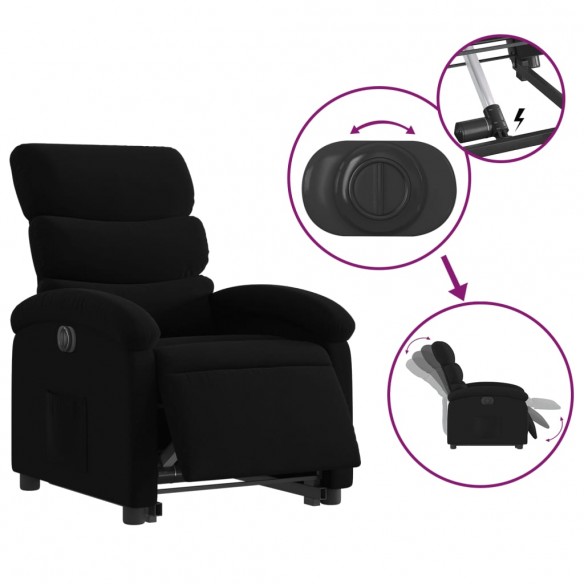 Fauteuil inclinable électrique noir tissu