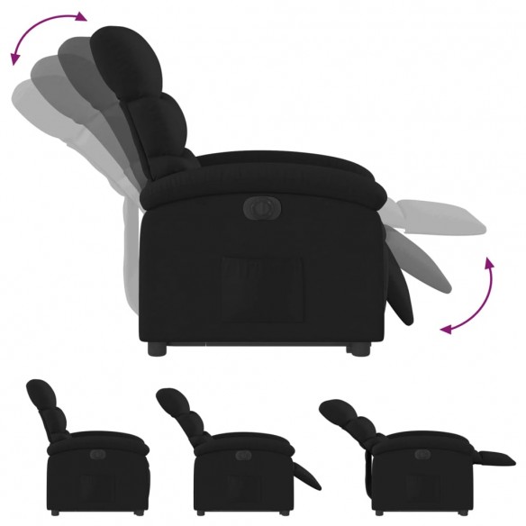 Fauteuil inclinable électrique noir tissu