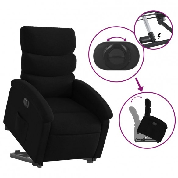 Fauteuil inclinable électrique noir tissu