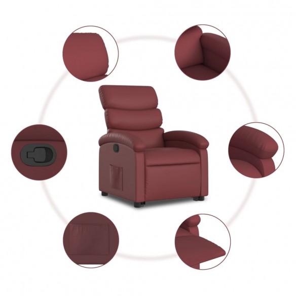 Fauteuil inclinable Rouge bordeaux Similicuir