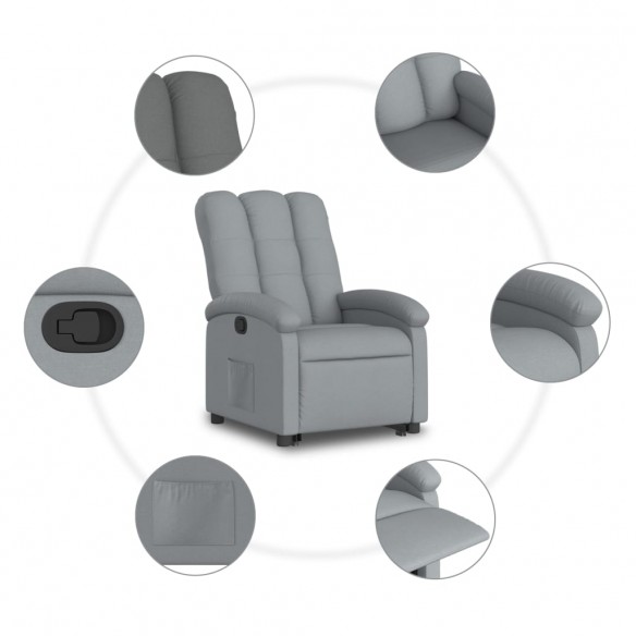 Fauteuil inclinable Gris clair Tissu