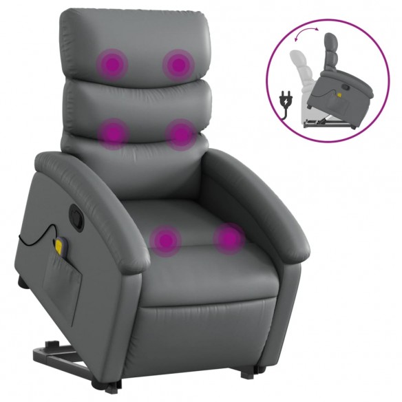 Fauteuil inclinable de massage Gris Similicuir