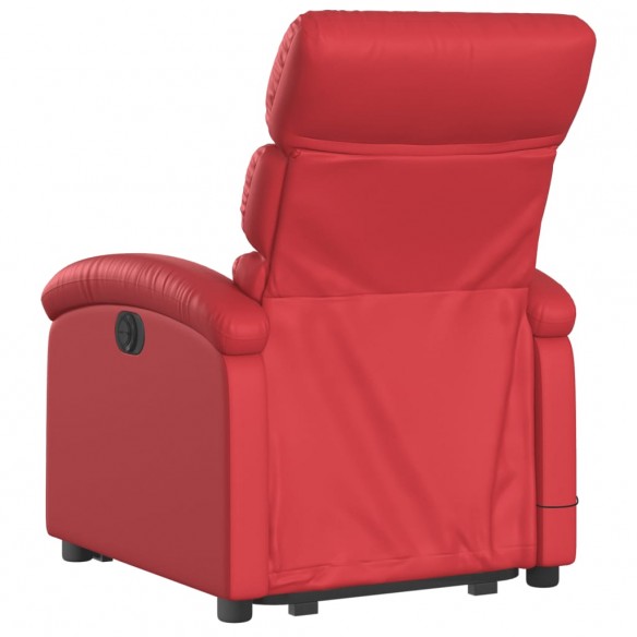 Fauteuil inclinable électrique rouge similicuir