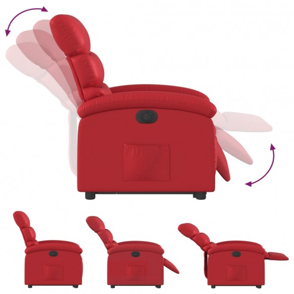 Fauteuil inclinable électrique rouge similicuir