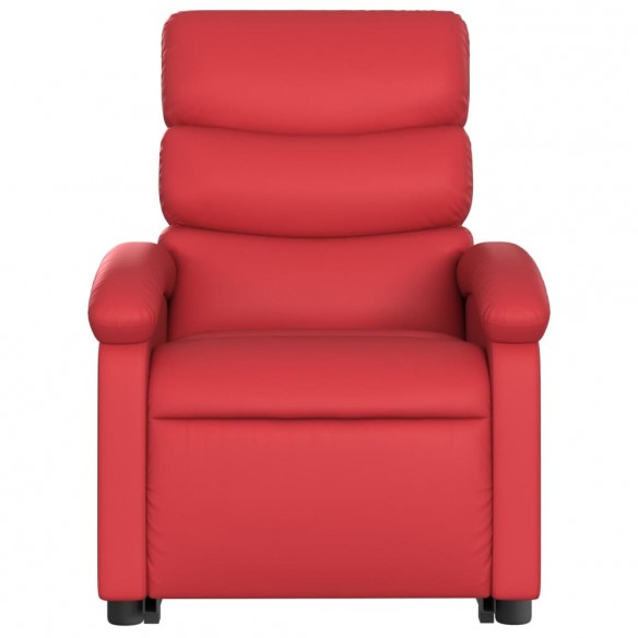 Fauteuil inclinable électrique rouge similicuir