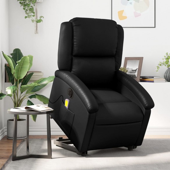 Fauteuil inclinable de massage électrique noir similicuir