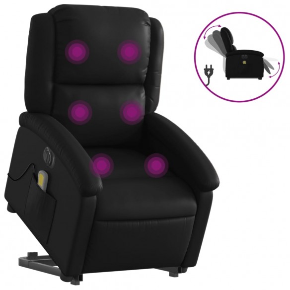 Fauteuil inclinable de massage électrique noir similicuir