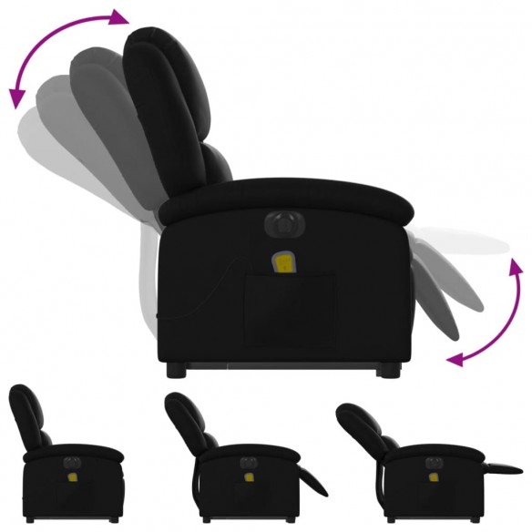 Fauteuil inclinable de massage électrique noir similicuir