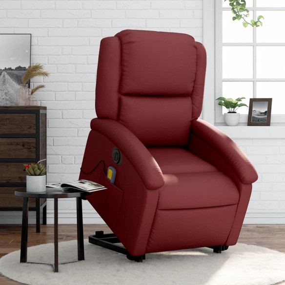 Fauteuil inclinable de massage électrique rouge bordeaux