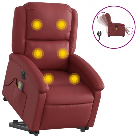 Fauteuil inclinable de massage électrique rouge bordeaux