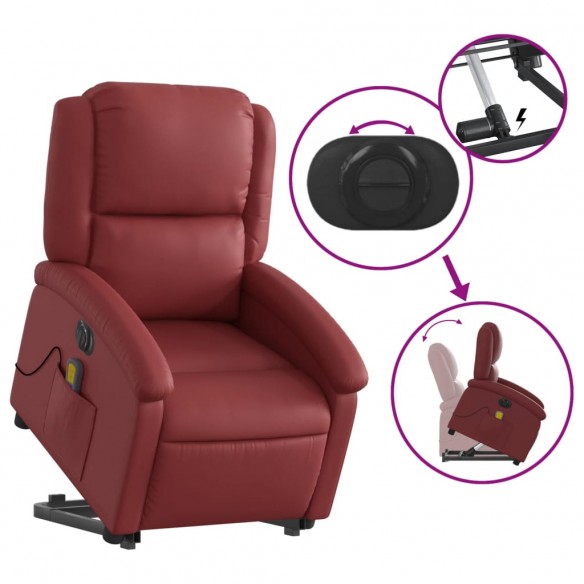 Fauteuil inclinable de massage électrique rouge bordeaux