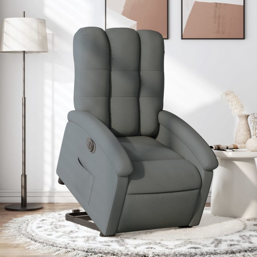 Fauteuil inclinable électrique gris foncé tissu