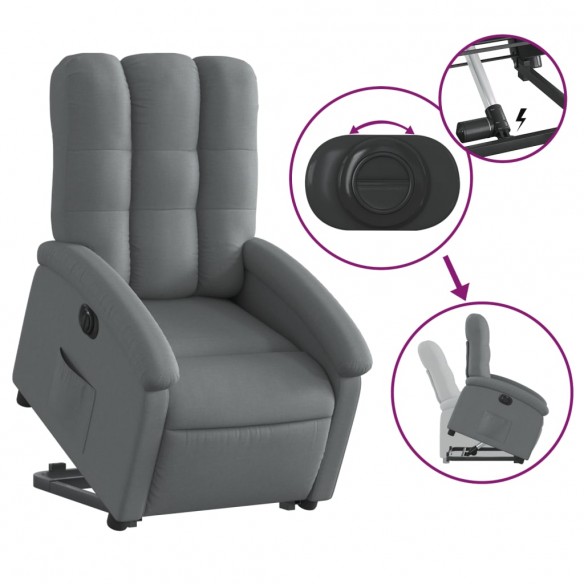 Fauteuil inclinable électrique gris foncé tissu