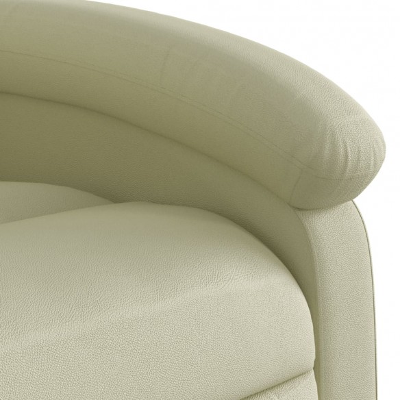 Fauteuil inclinable crème cuir véritable