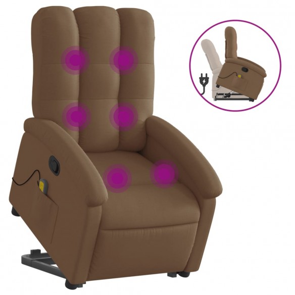 Fauteuil de massage inclinable Marron Tissu