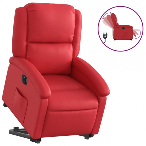 Fauteuil inclinable électrique rouge similicuir