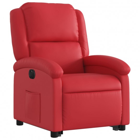 Fauteuil inclinable électrique rouge similicuir