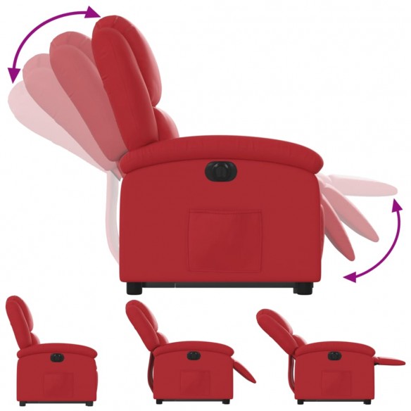 Fauteuil inclinable électrique rouge similicuir