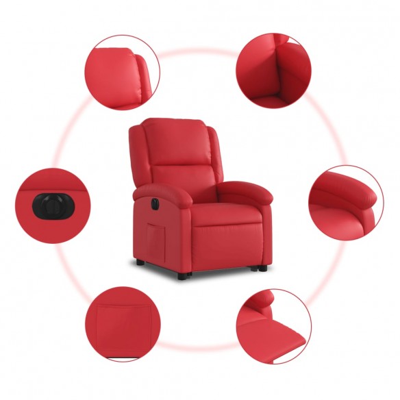 Fauteuil inclinable électrique rouge similicuir