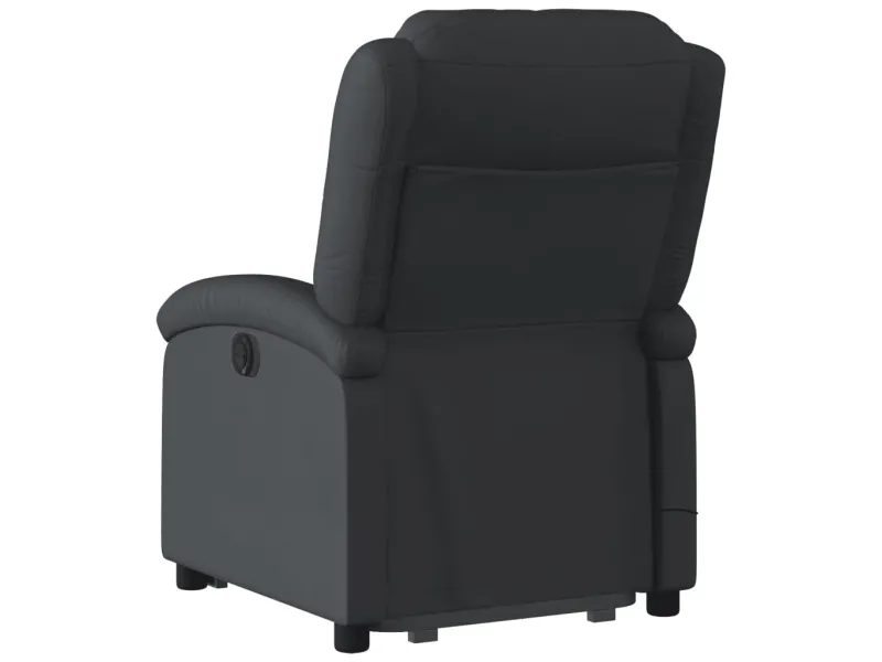 Fauteuil inclinable de massage noir cuir véritable