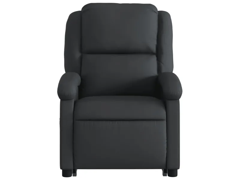 Fauteuil inclinable de massage noir cuir véritable
