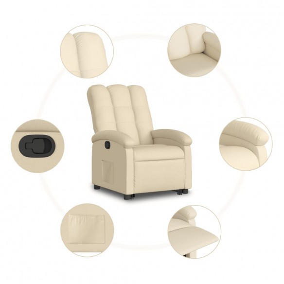 Fauteuil inclinable Crème Tissu