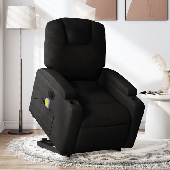 Fauteuil inclinable de massage électrique Noir Tissu