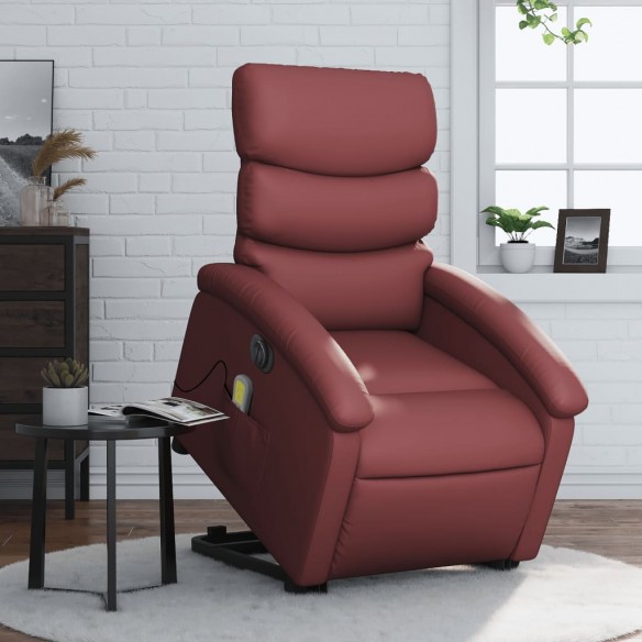 Fauteuil inclinable de massage électrique rouge bordeaux