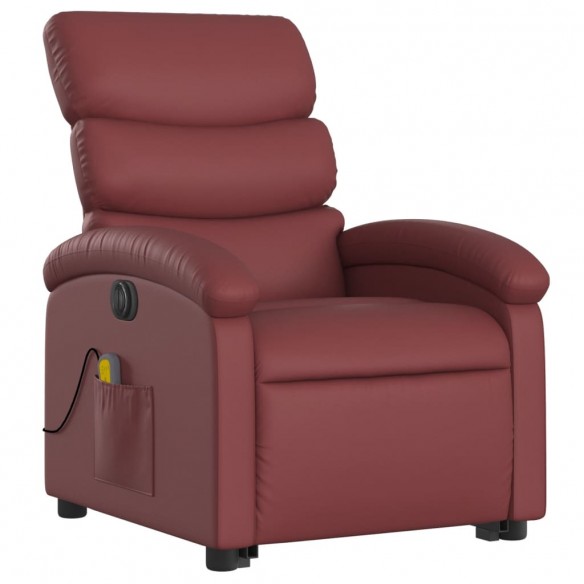 Fauteuil inclinable de massage électrique rouge bordeaux