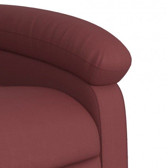 Fauteuil inclinable de massage électrique rouge bordeaux