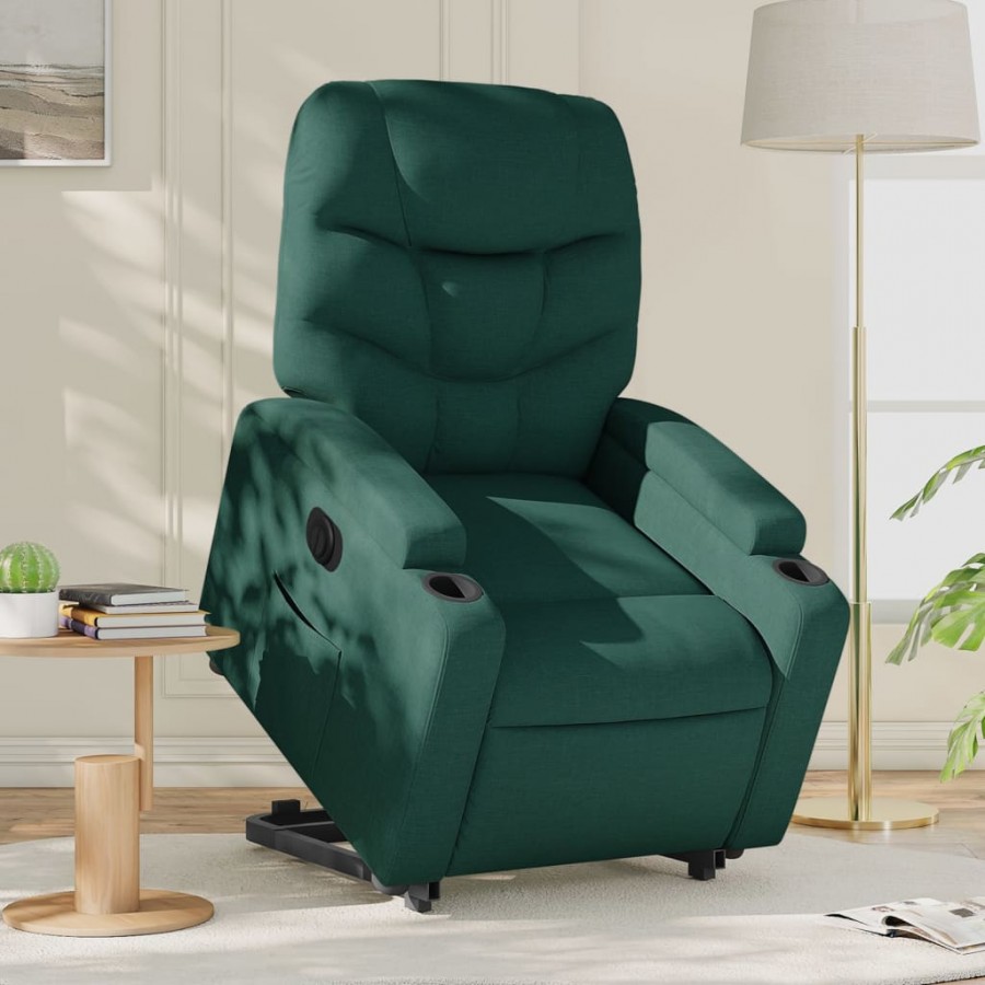 Fauteuil inclinable électrique vert foncé tissu