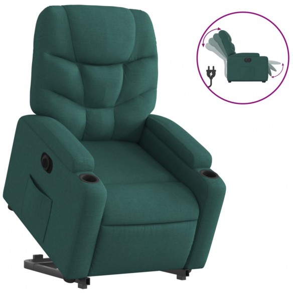 Fauteuil inclinable électrique vert foncé tissu