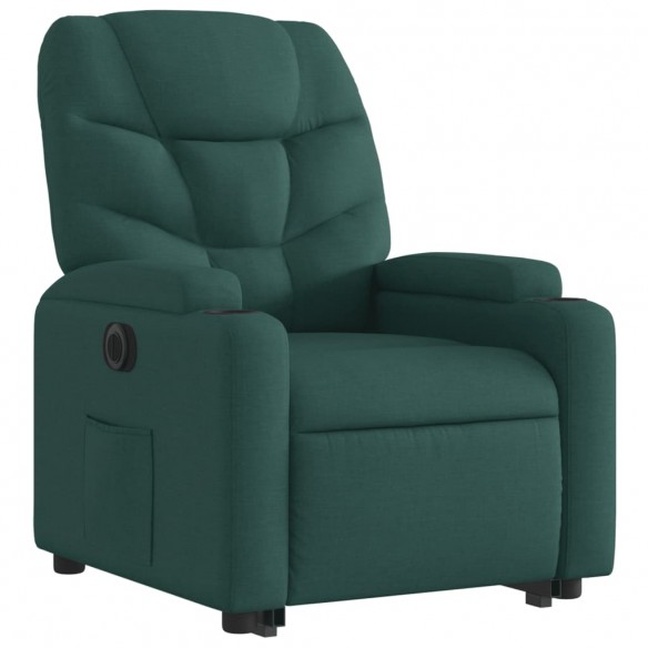 Fauteuil inclinable électrique vert foncé tissu